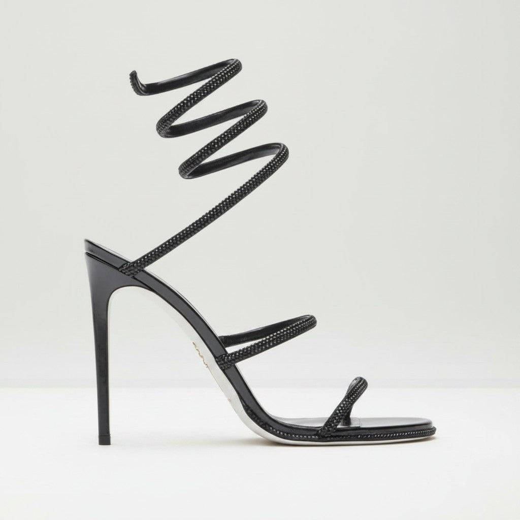 Damen Diamante Stiletto Sandalen – Elegante Knöchelriemenabsätze für besondere Anlässe