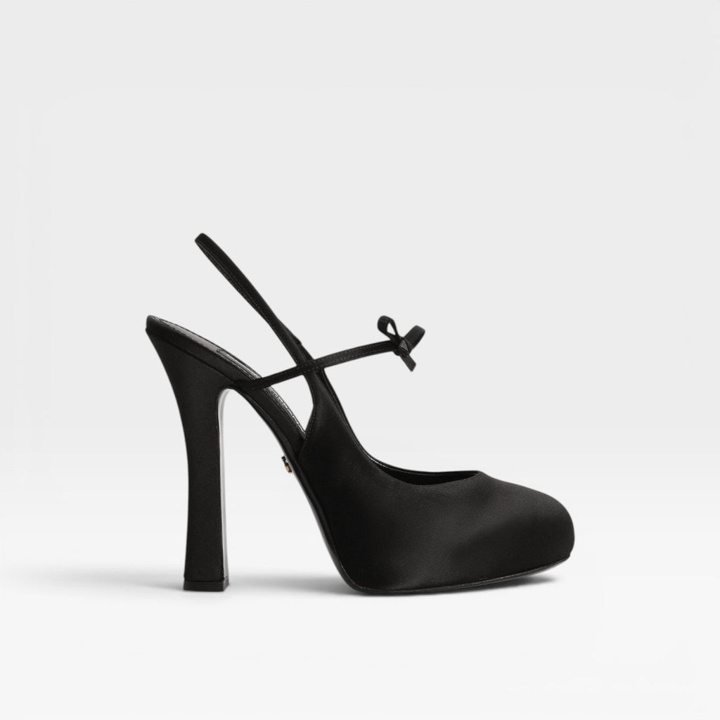 Damen Ballett Slingback Absätze – Elegante Pumps mit geschwungenem Schleifen-Design für besondere Anlässe