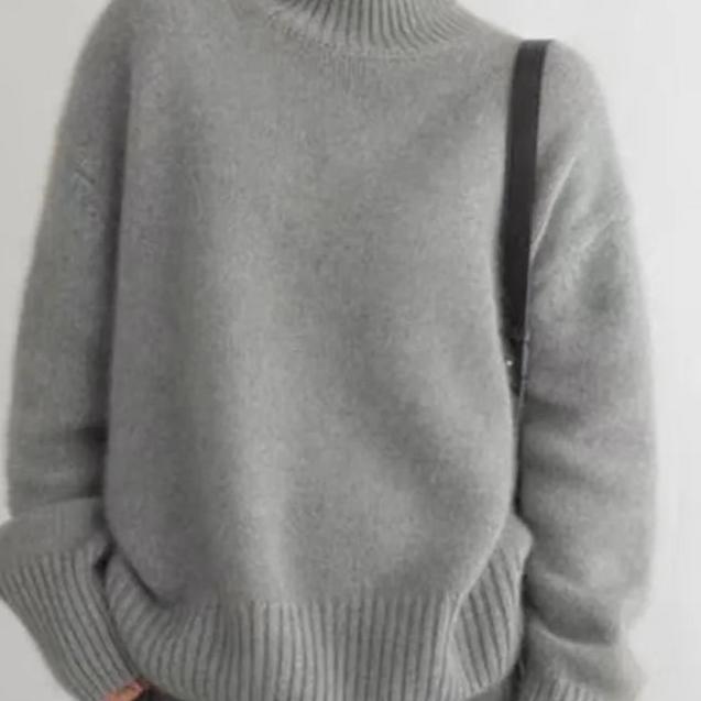 Damen Rollkragenpullover Oversize – Wollpullover