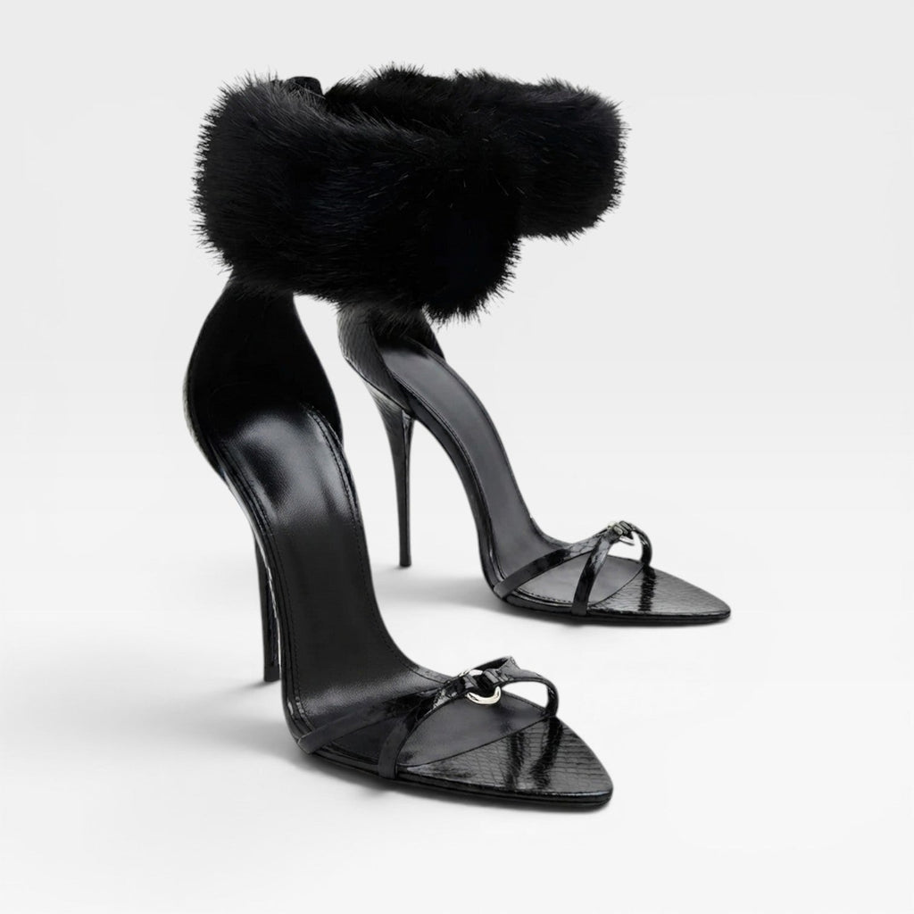 Damen Spitzzehen Stiletto Sandalen – Elegante Ringe Detail Riemchenabsätze für besondere Anlässe