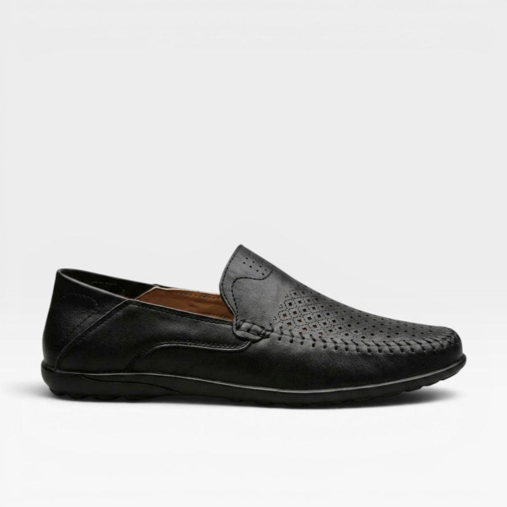 Herren Echtes Leder Slipper – Atmungsaktive Slip-On Freizeit-Schuhe für den Sommer