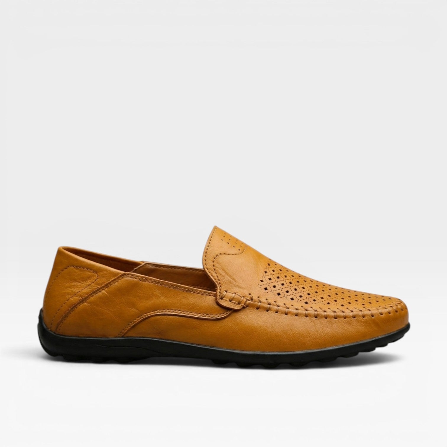 Herren Echtes Leder Slipper – Atmungsaktive Slip-On Freizeit-Schuhe für den Sommer