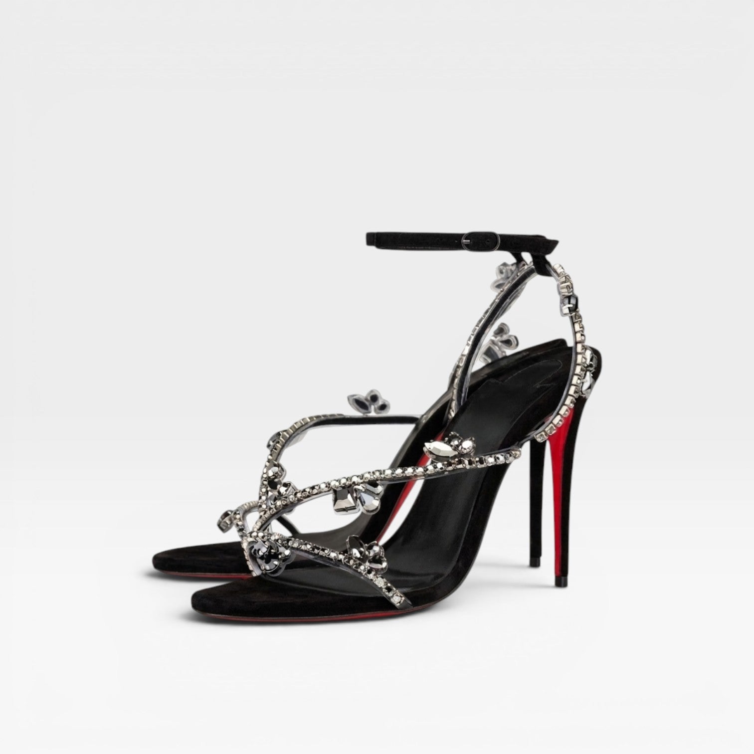Damen Verzierte Riemchenabsätze – Elegante Stiletto-Ankle-Strap-Sandalen für besondere Anlässe