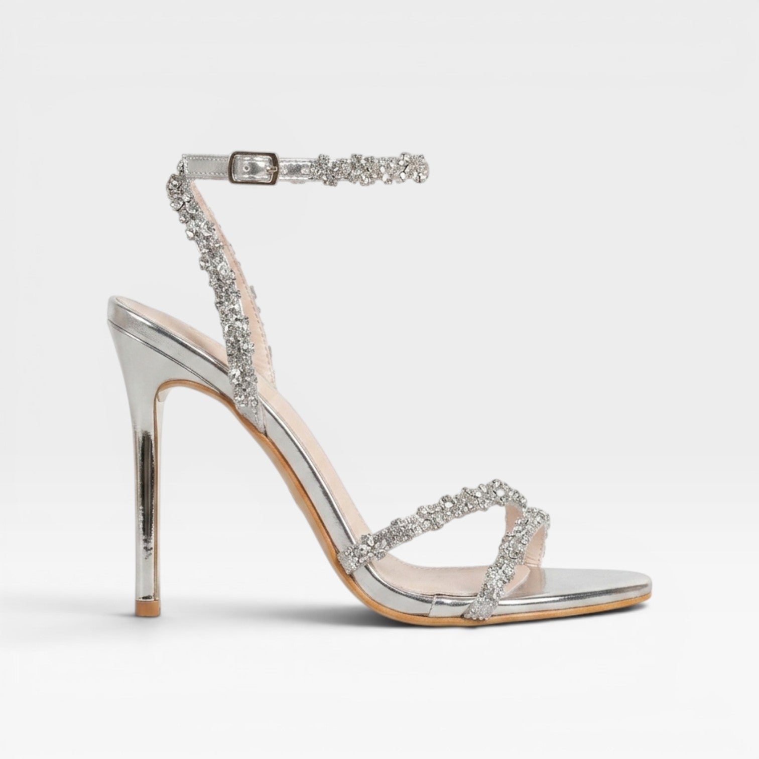 Damen Diamante Riemchenabsätze – Elegante Open Toe Stiletto Sandalen für besondere Anlässe