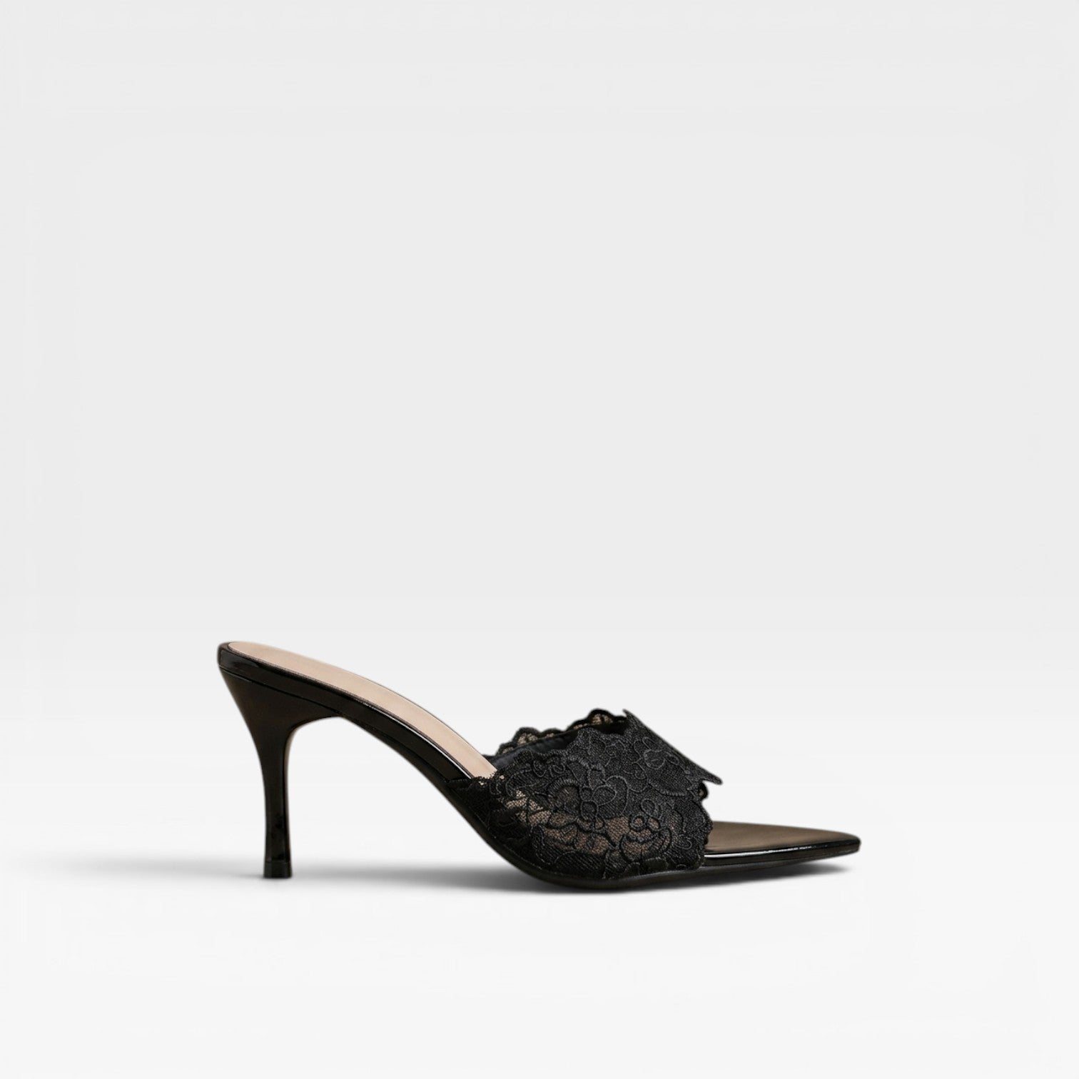 Damen Spitzen-Mule-Absätze – Elegante spitze Stiletto für Tages- und Abendanlässe