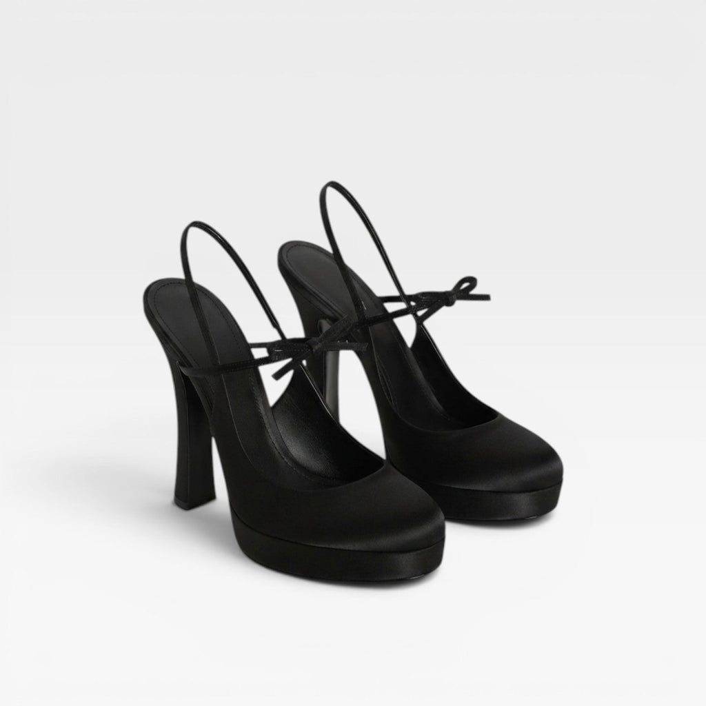 Damen Ballett Slingback Absätze – Elegante Pumps mit geschwungenem Schleifen-Design für besondere Anlässe