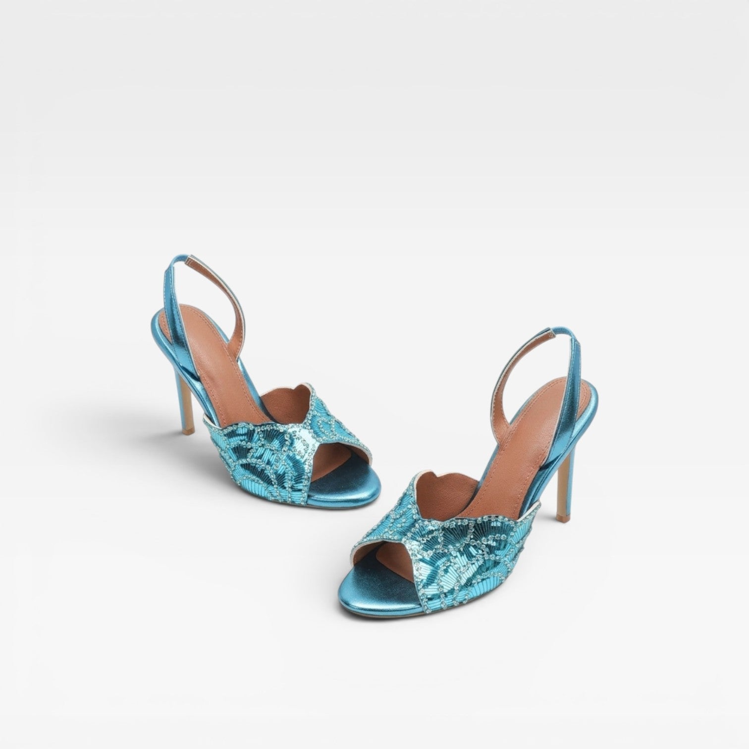 Damen Metallic Slingback Absätze – Elegante Peep Toe Stiletto Sandalen für besondere Anlässe