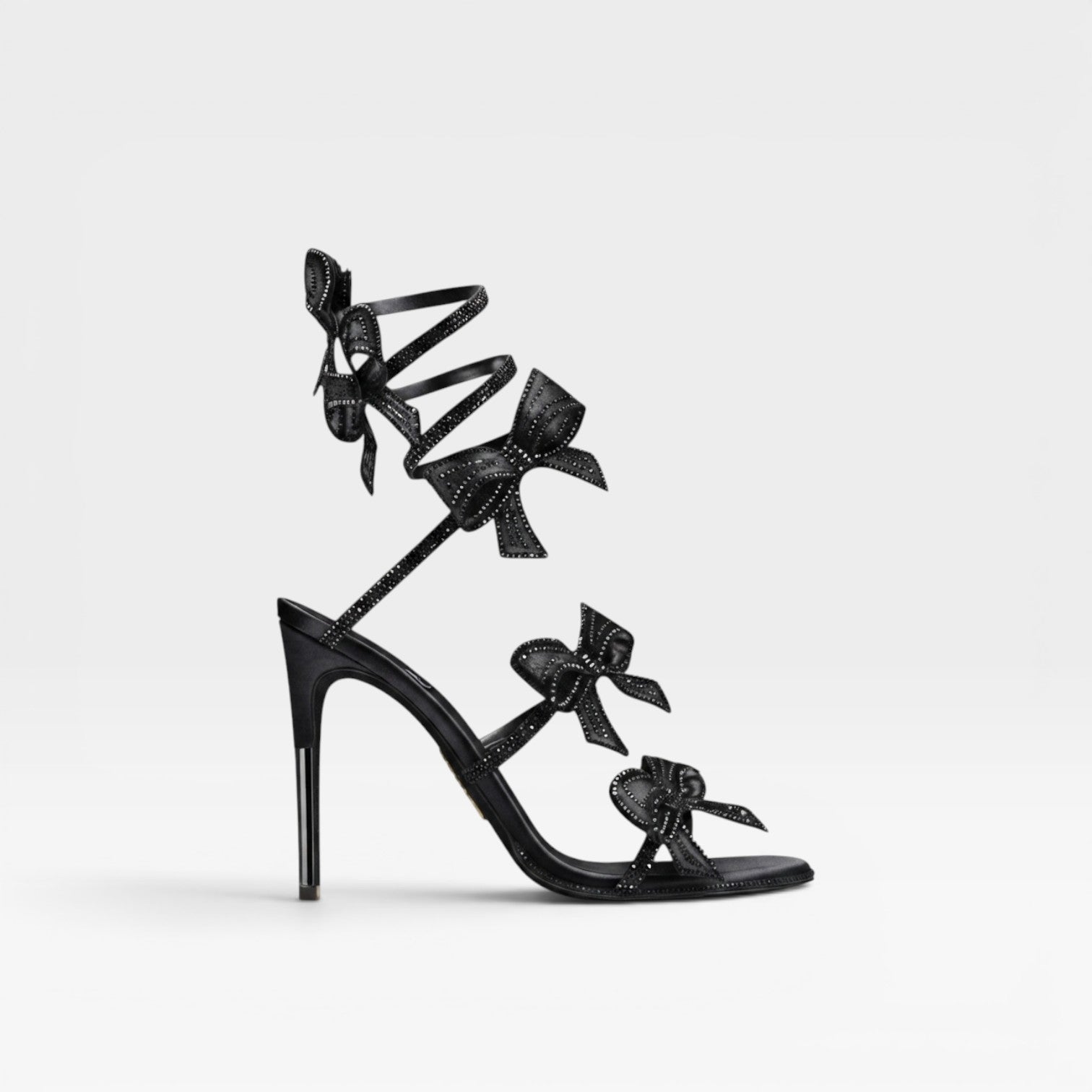 Damen Kristall Schleifen Absätze – Elegante Satin Wickel Knöchel Stiletto Sandalen für besondere Anlässe