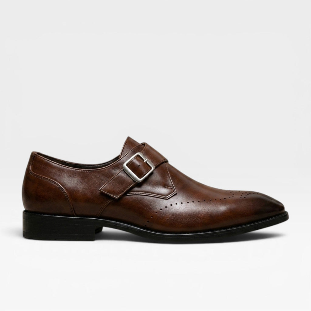 Herren Leder Monk Strap Schuhe – Klassische Slip-On Smarte Dress Schuhe