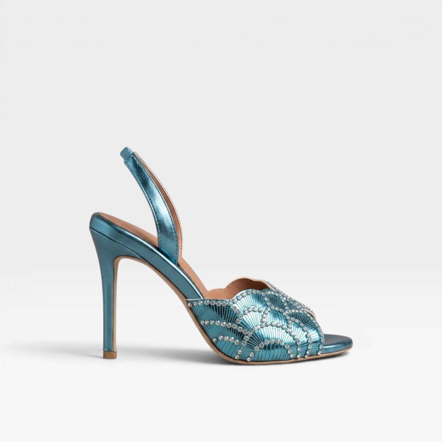 Damen Metallic Slingback Absätze – Elegante Peep Toe Stiletto Sandalen für besondere Anlässe