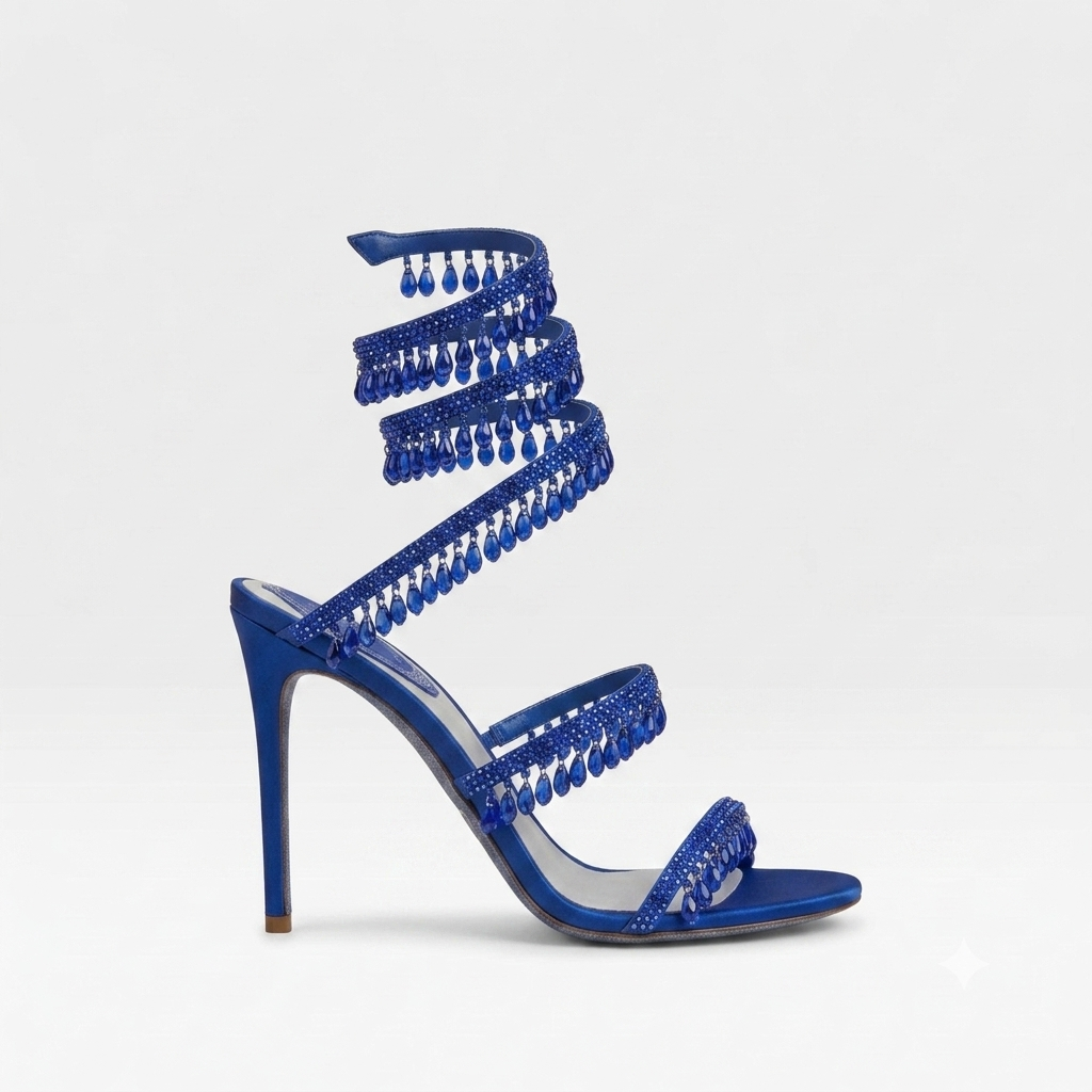 Damen Kristall High Heel Sandalen – Elegante Riemchenabsätze für besondere Anlässe