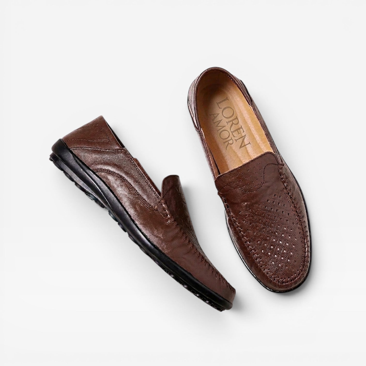 Herren Echtes Leder Slipper – Atmungsaktive Slip-On Freizeit-Schuhe für den Sommer