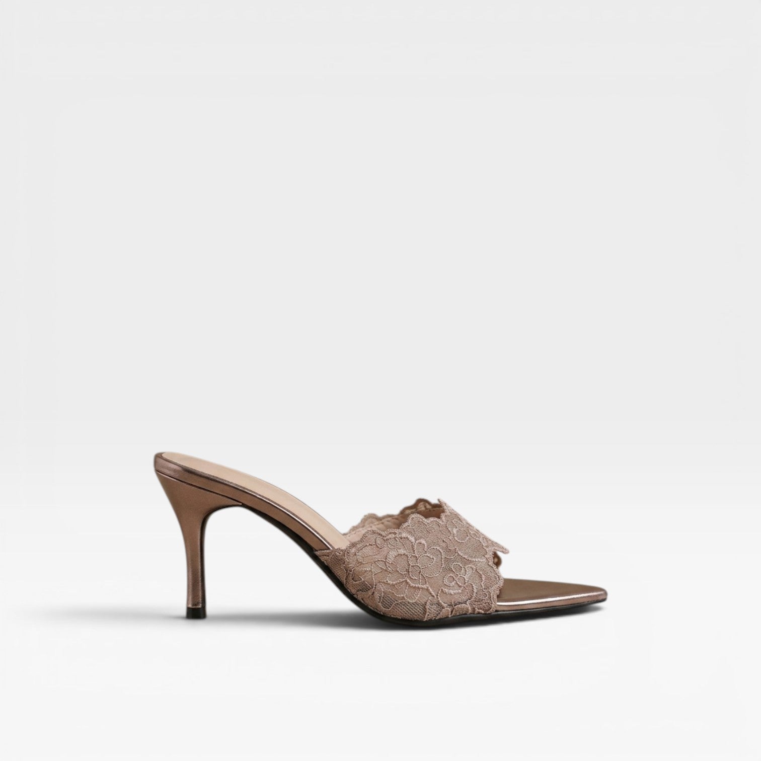 Damen Spitzen-Mule-Absätze – Elegante spitze Stiletto für Tages- und Abendanlässe
