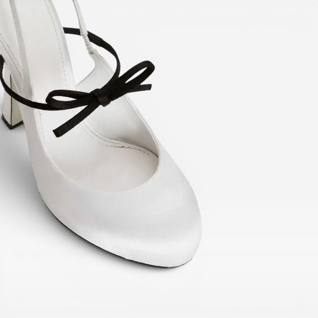 Damen Ballett Slingback Absätze – Elegante Pumps mit geschwungenem Schleifen-Design für besondere Anlässe
