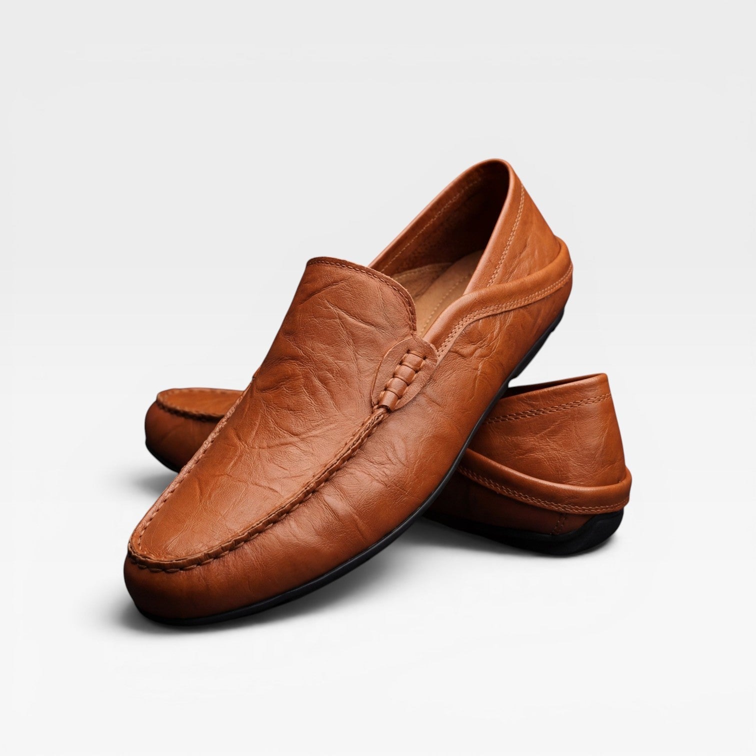 Herren Mokassins aus weichem Leder – Handgenähte Slipper für den Alltag
