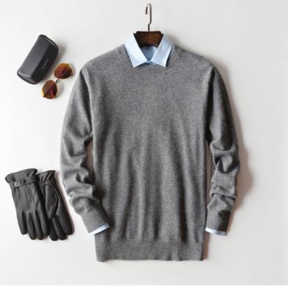 Herren Wollpullover mit Rundhals – Klassischer Strickpullover