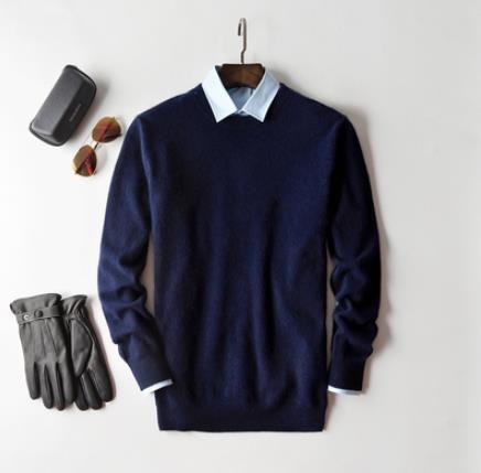 Herren Wollpullover mit Rundhals – Klassischer Strickpullover