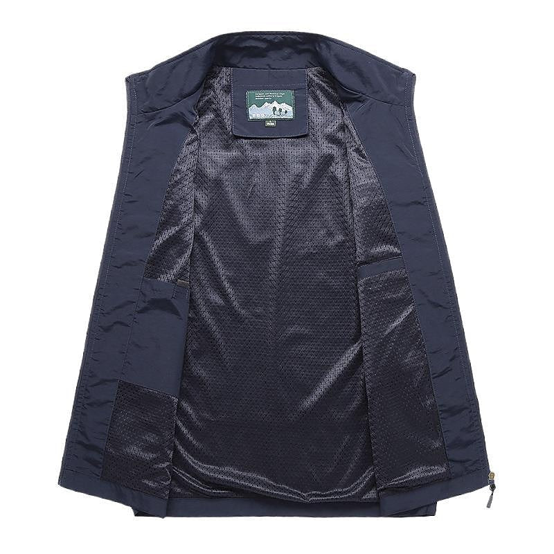 Herren Weste mit Stehkragen – Leichte Outdoor Weste mit Taschen