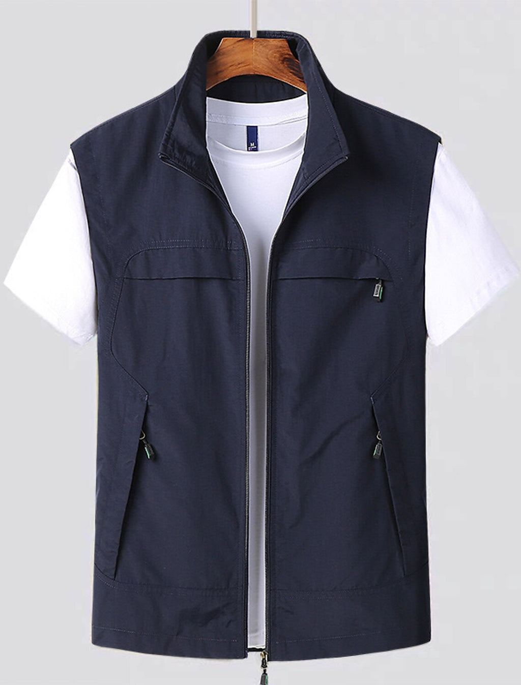 Herren Weste mit Stehkragen – Leichte Outdoor Weste mit Taschen