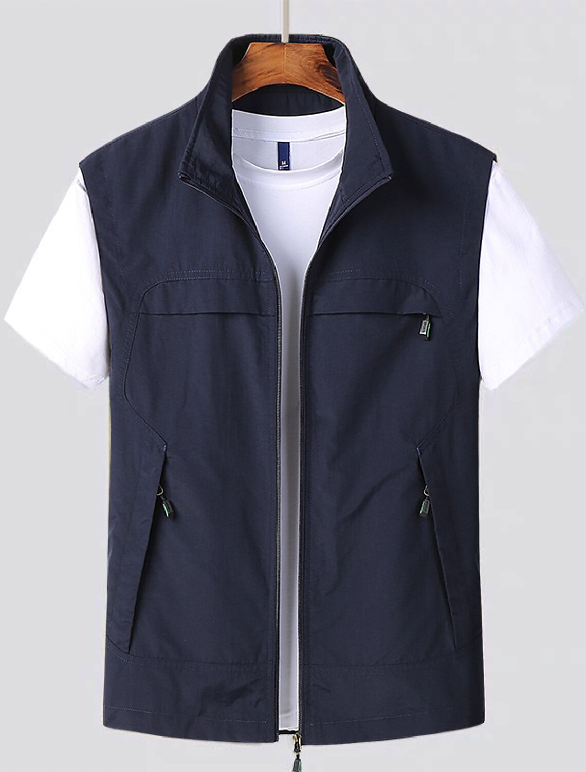 Herren Weste mit Stehkragen – Leichte Outdoor Weste mit Taschen