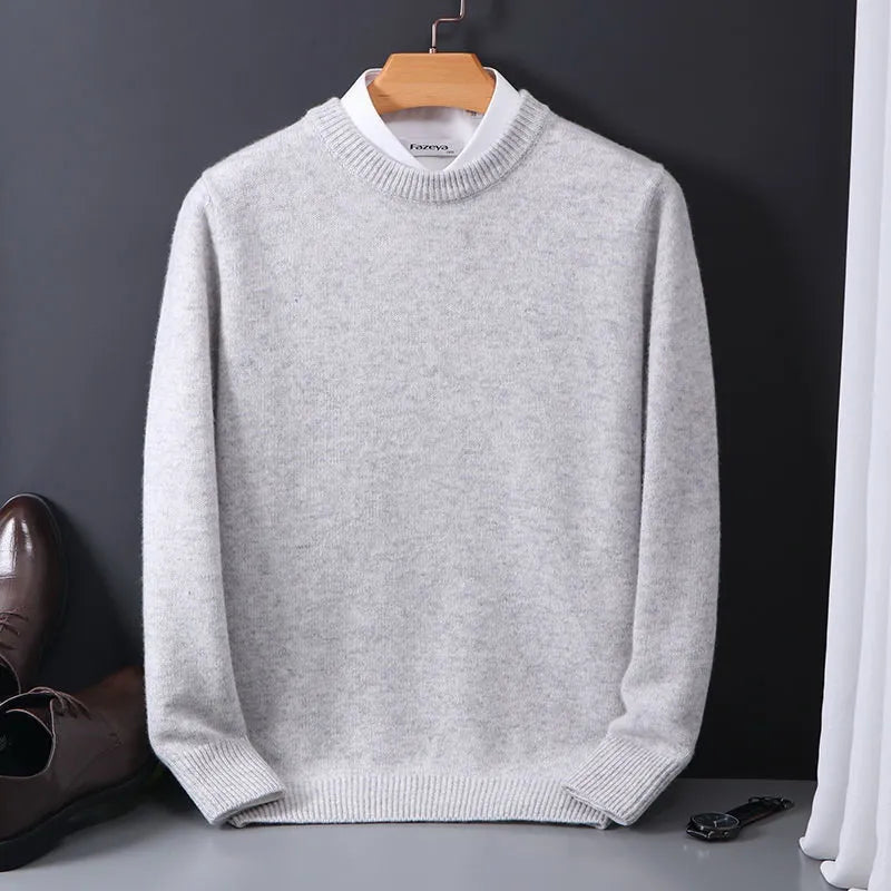 Herren Pullover mit Kontrastkragen – Klassischer Strickpullover