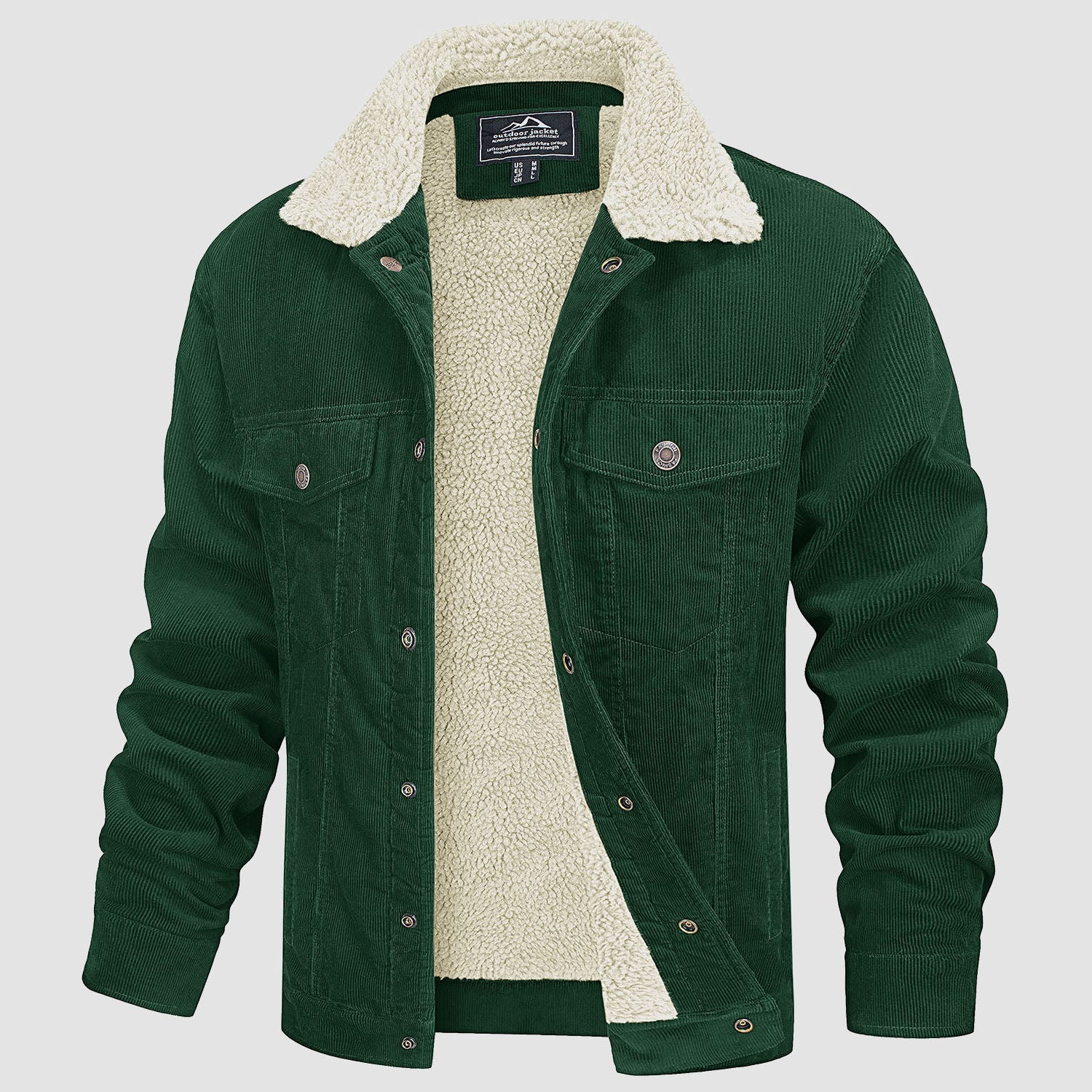 Herren Cordjacke gefüttert – Vintage Jacke mit Stehkragen