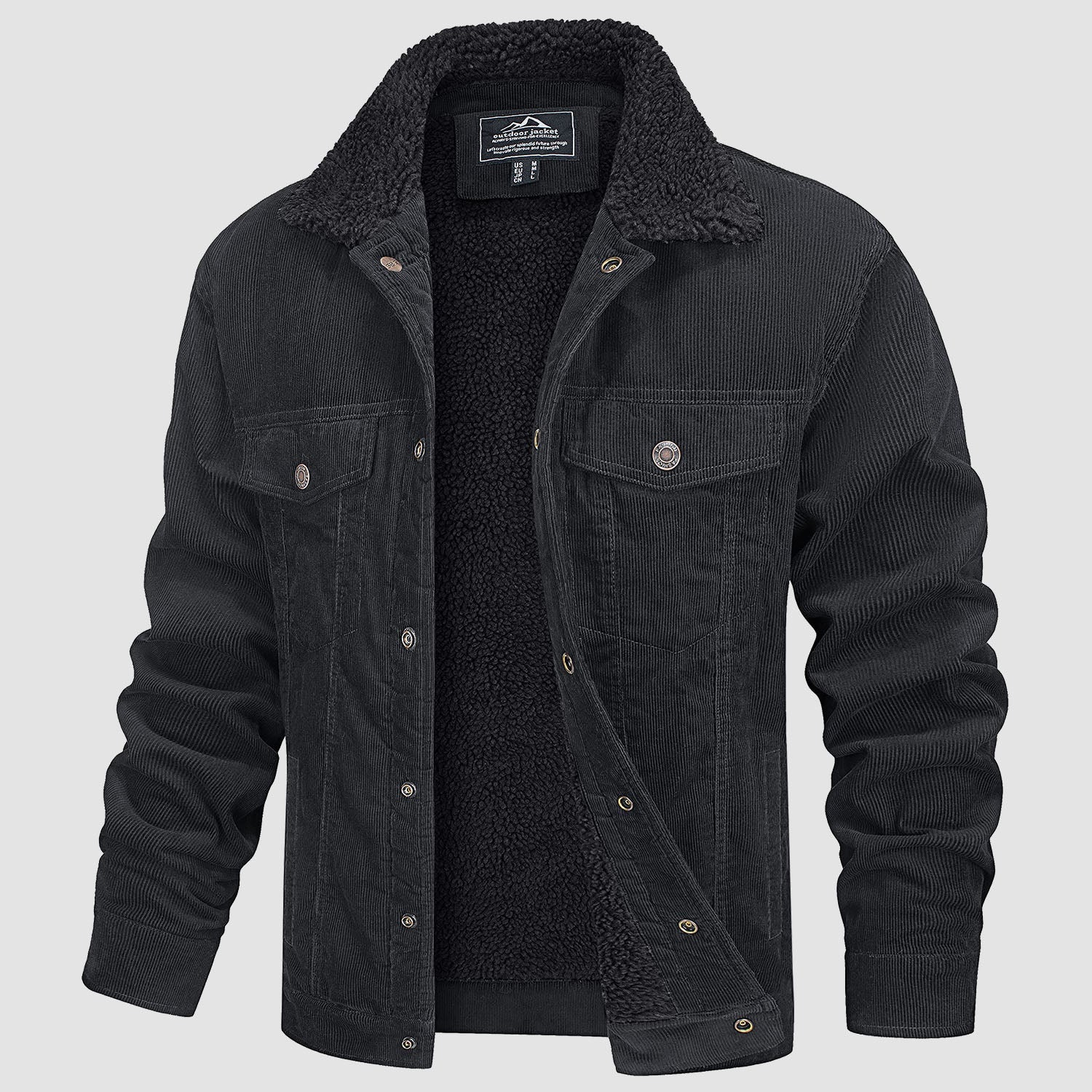 Herren Cordjacke gefüttert – Vintage Jacke mit Stehkragen