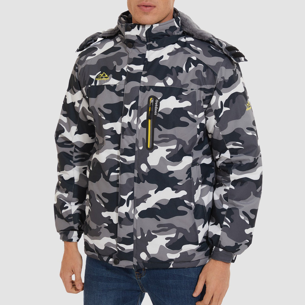 Herren Winterjacke winddicht – Skijacke mit Wärmefutter und Kapuze
