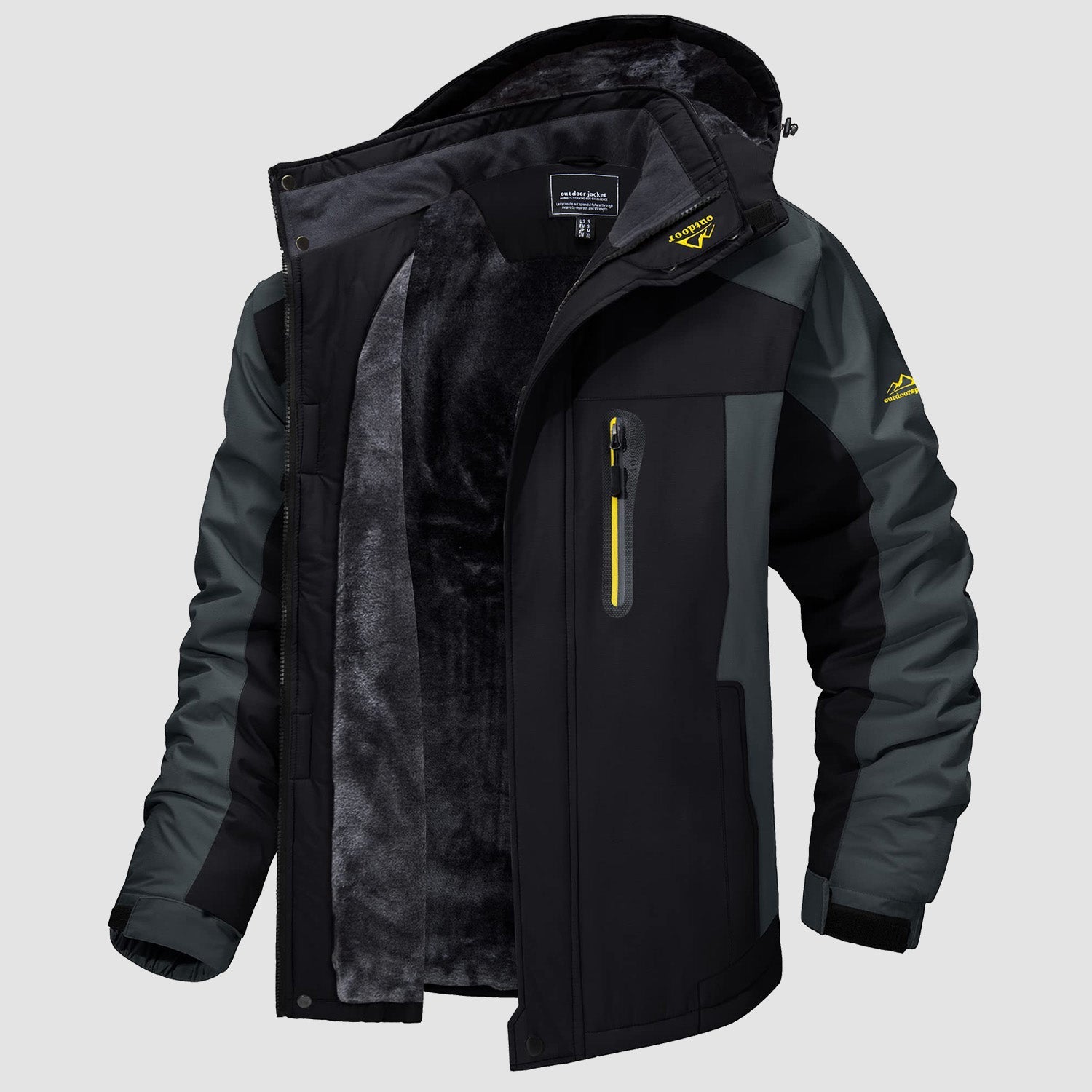 Herren Winterjacke winddicht – Skijacke mit Wärmefutter und Kapuze