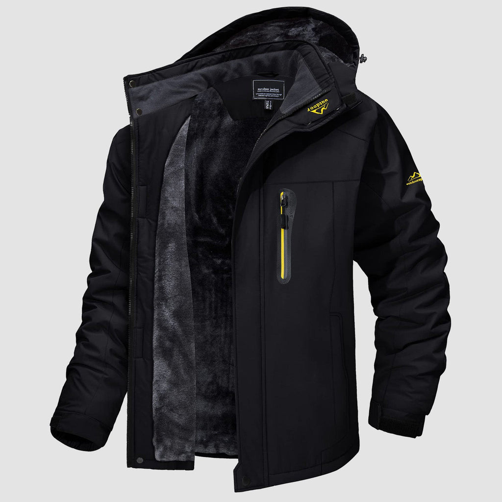 Herren Winterjacke winddicht – Skijacke mit Wärmefutter und Kapuze