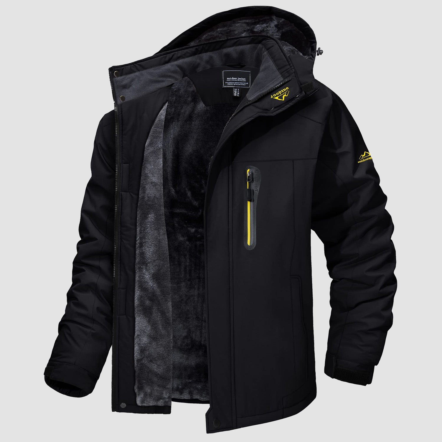 Herren Winterjacke winddicht – Skijacke mit Wärmefutter und Kapuze