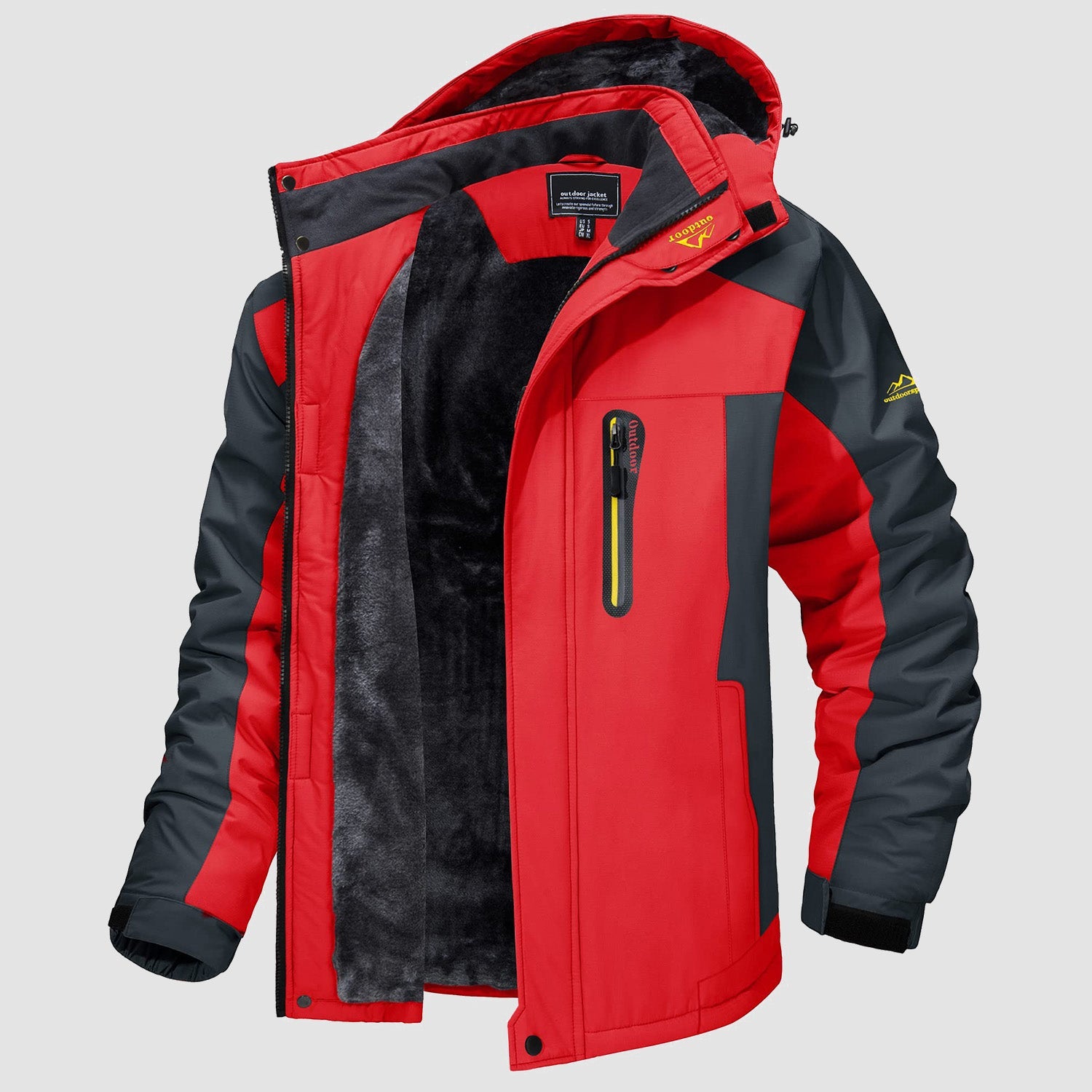 Herren Winterjacke winddicht – Skijacke mit Wärmefutter und Kapuze