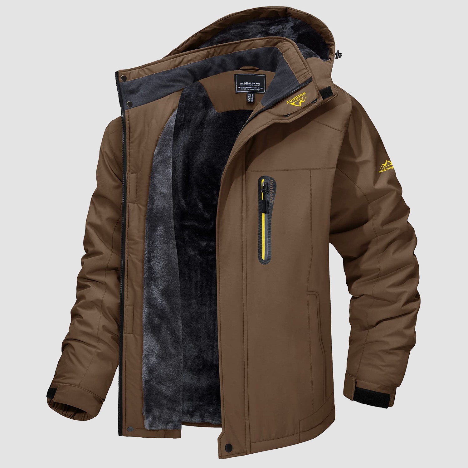 Herren Winterjacke winddicht – Skijacke mit Wärmefutter und Kapuze
