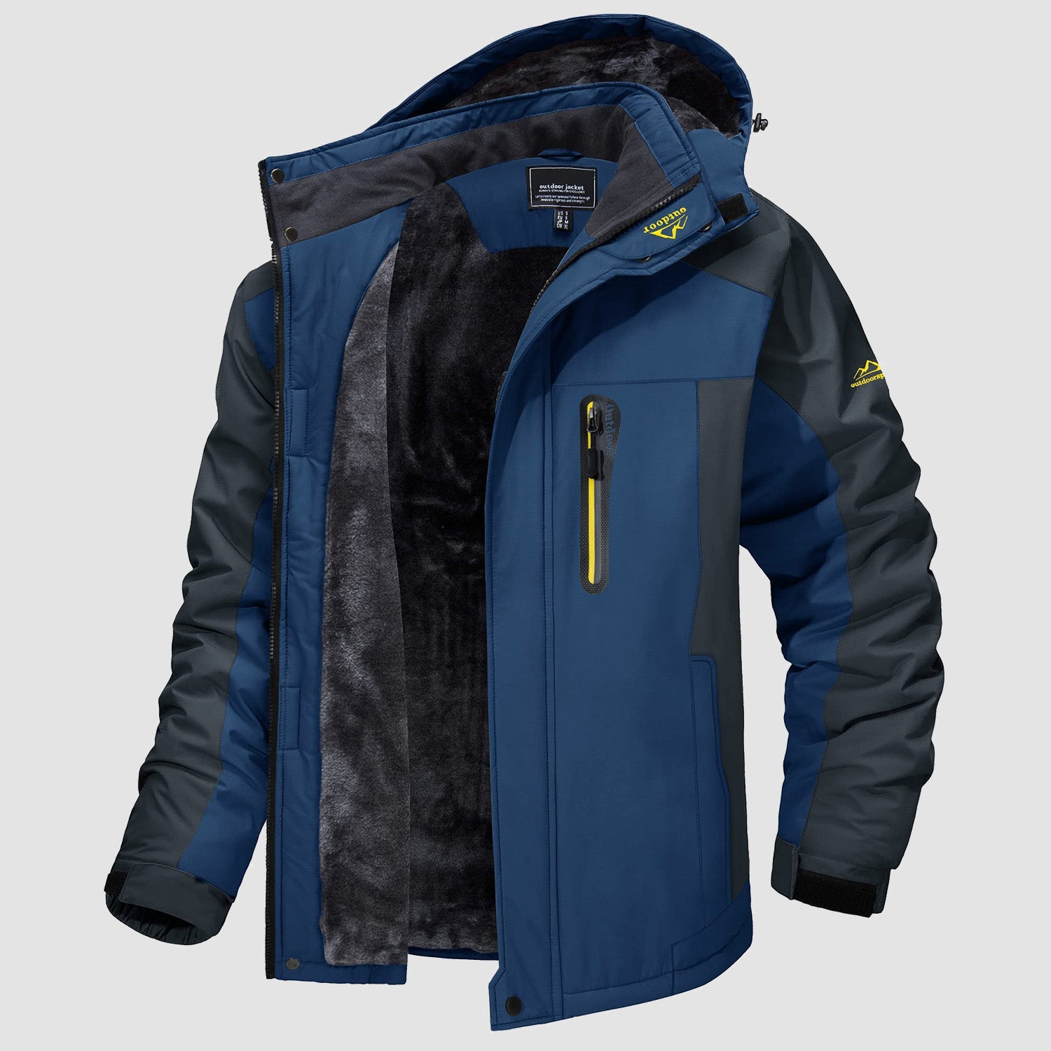Herren Winterjacke winddicht – Skijacke mit Wärmefutter und Kapuze