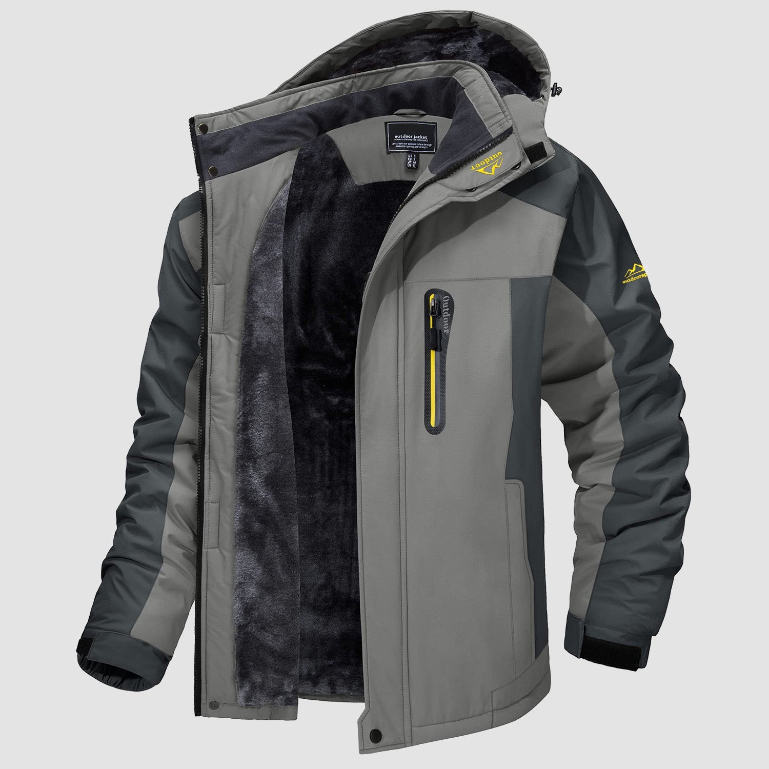 Herren Winterjacke winddicht – Skijacke mit Wärmefutter und Kapuze