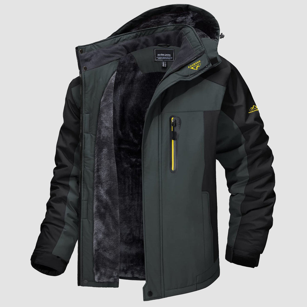 Herren Gefütterte Skijacke – Winterjacke mit Kapuze