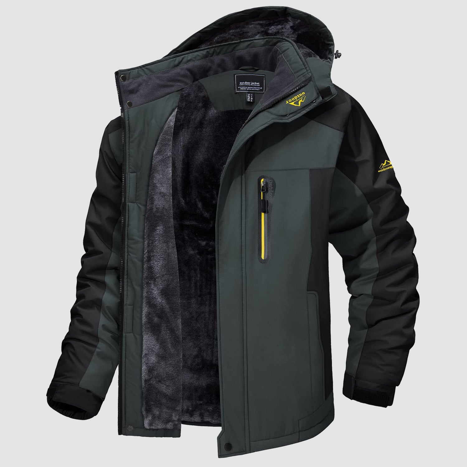 Herren Winterjacke winddicht – Skijacke mit Wärmefutter und Kapuze