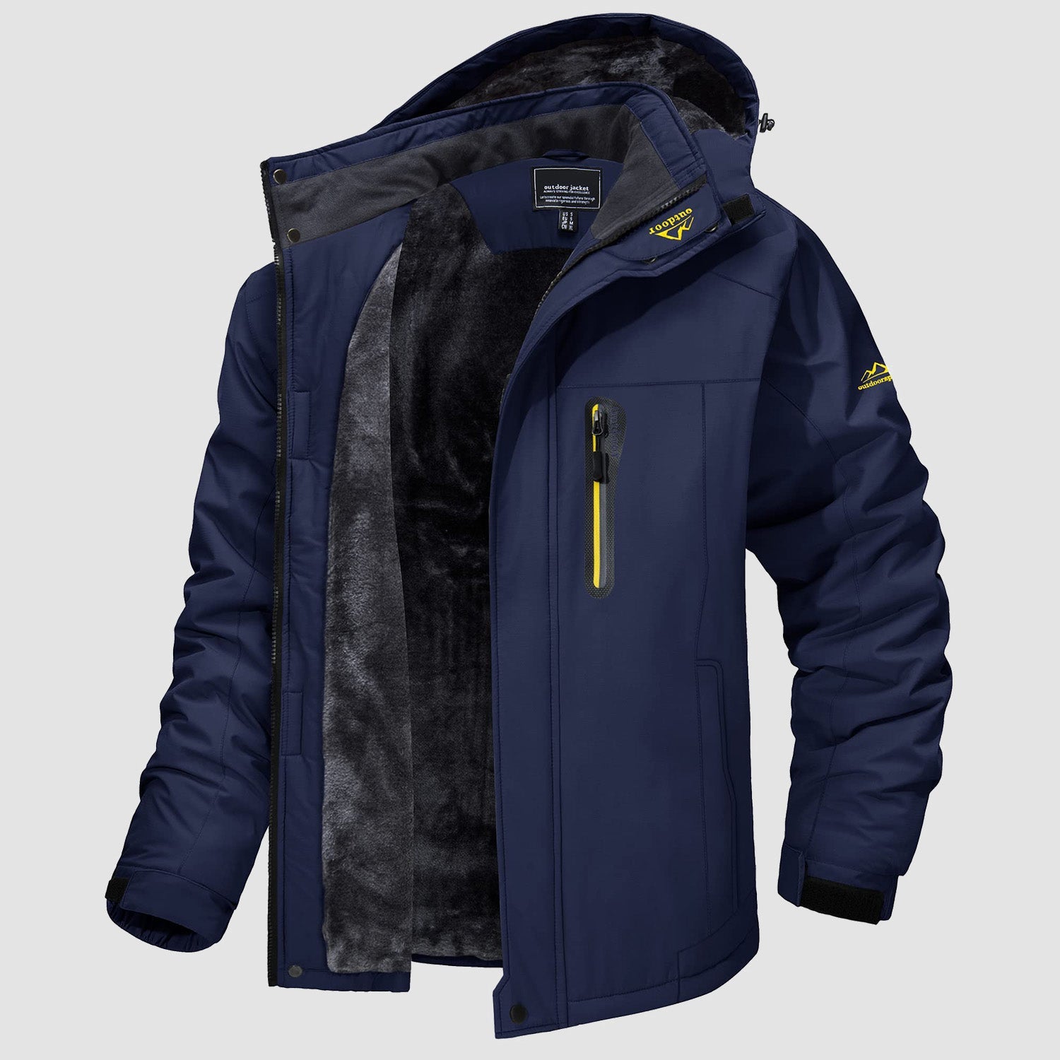 Herren Winterjacke winddicht – Skijacke mit Wärmefutter und Kapuze