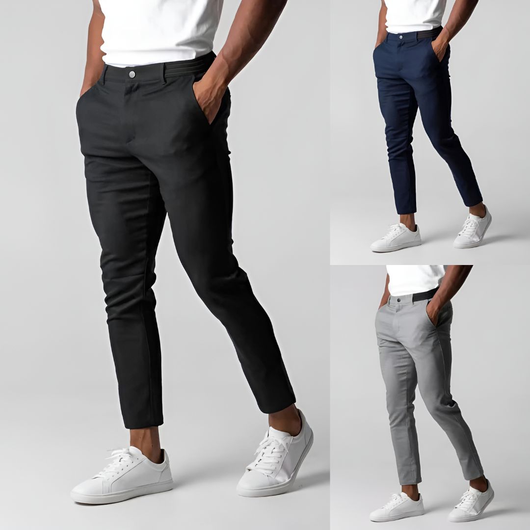 Herren Baumwoll-Chino – Schmale Stoffhose mit Stretch