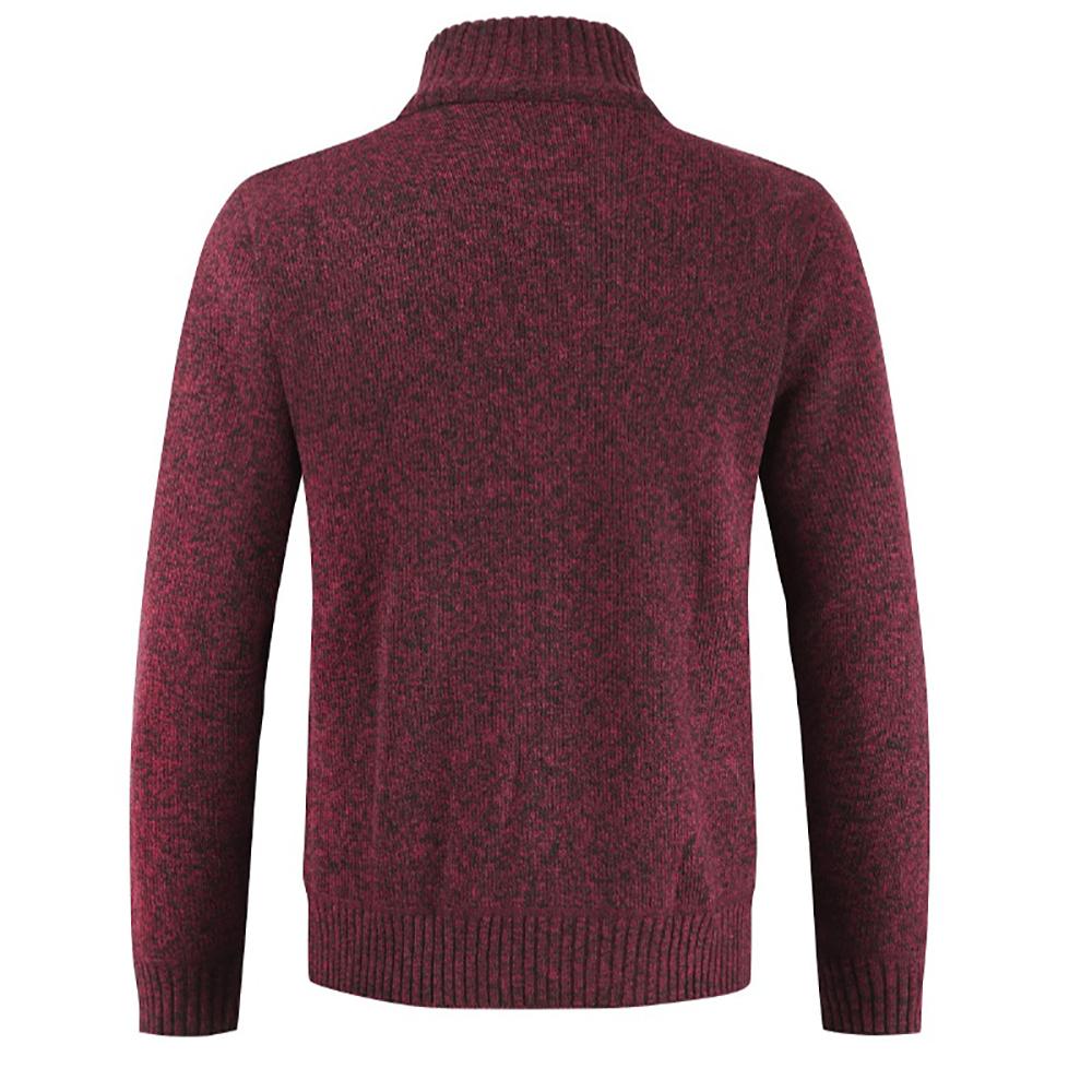 Herren Strickjacke mit Stehkragen – Gefütterte Cardigan-Jacke mit Reissverschluss