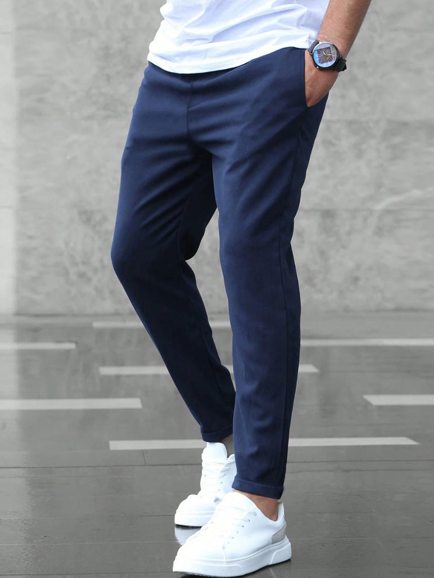 Herren Komforthose mit Kordelzug – Chino Jogger schmal geschnitten