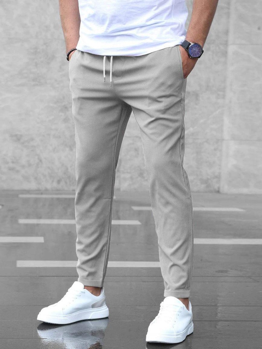 Herren Komforthose mit Kordelzug – Chino Jogger schmal geschnitten