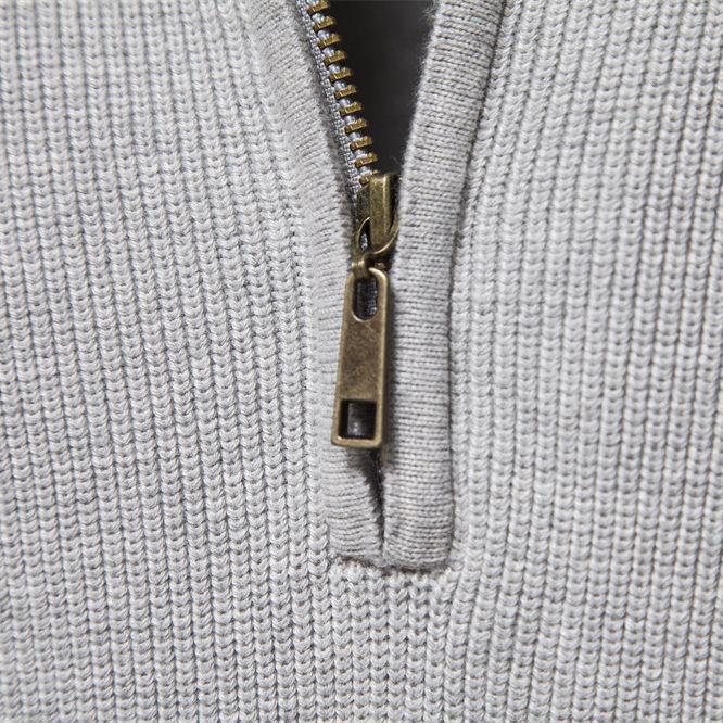 Herren Baumwollpullover mit Half-Zip – Eleganter Stehkragen Pullover