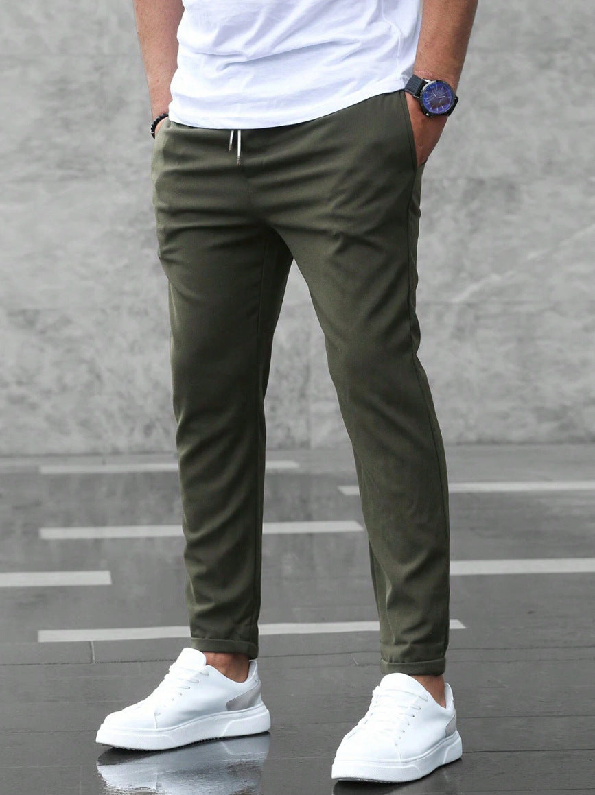 Herren Komforthose mit Kordelzug – Chino Jogger schmal geschnitten