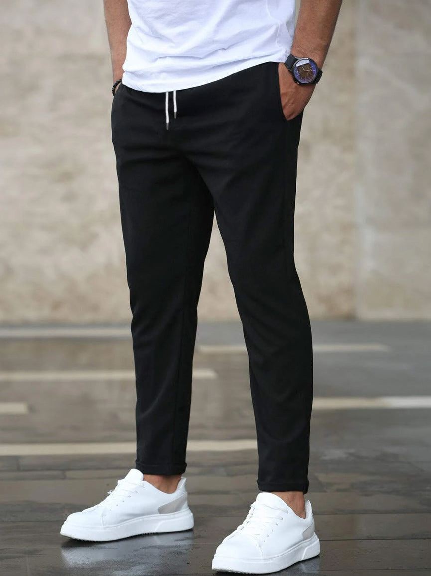 Herren Komforthose mit Kordelzug – Chino Jogger schmal geschnitten