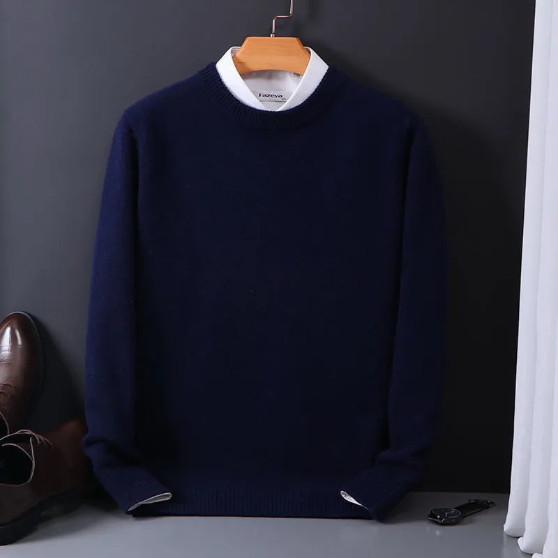 Herren Pullover mit Kontrastkragen – Klassischer Strickpullover