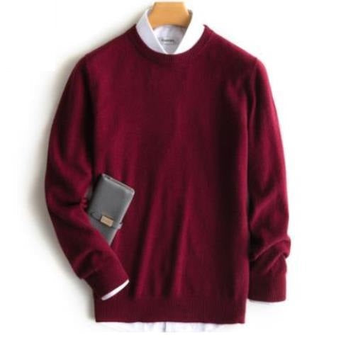 Herren Wollpullover mit Rundhals – Klassischer Strickpullover