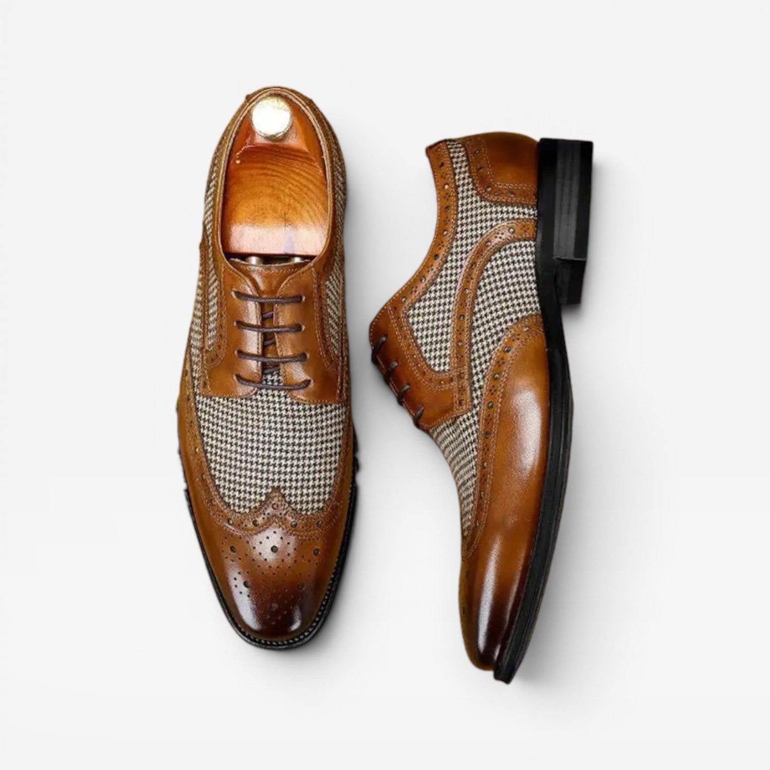 Herren Wingtip Brogue Oxford Schuhe – Klassische Leder Schnürschuhe