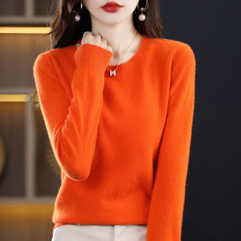 Damen Wollpullover Rundhals – Klassischer Pullover