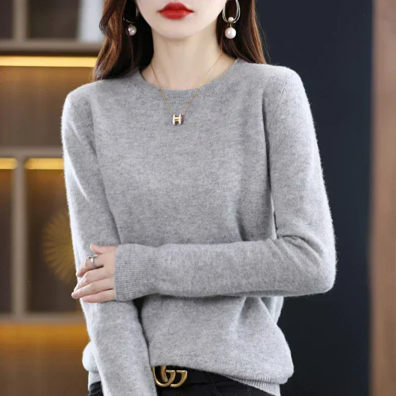 Damen Wollpullover Rundhals – Klassischer Pullover